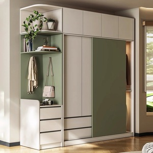 Thời trang hàng đầu cửa kính trắng đi bộ trong quần áo lưu trữ tủ quần áo tủ quần áo phòng ngủ Melamine với 5 cửa - Product Image 3