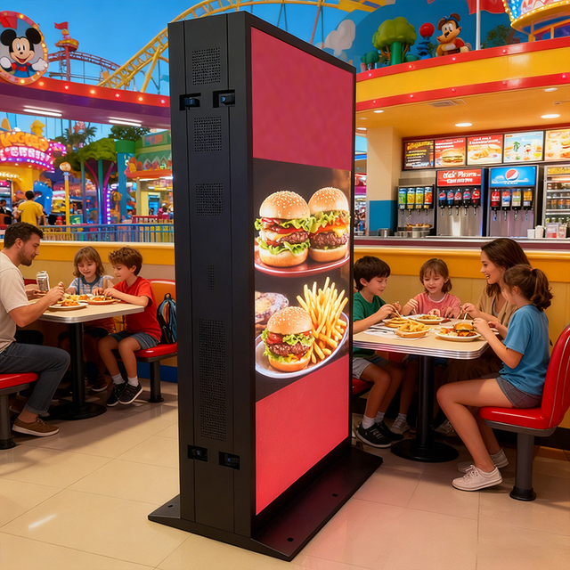 Floor Standing LED Advertising Display Waterproof P2.5 86 Inch Dual-sided Outdoor 5000 Nits LED High brightness Digital Signage