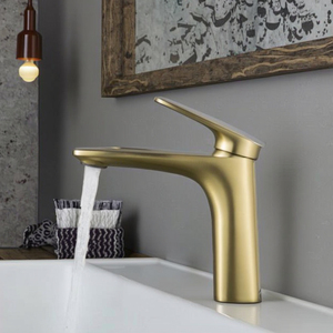 Rubinetto Premier <span class=keywords><strong>a</strong></span> foro singolo con finitura oro spazzolato <span class=keywords><strong>a</strong></span> manico singolo per <span class=keywords><strong>lavabo</strong></span> rubinetto valvola in ceramica - Product Image 4