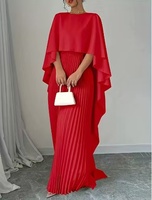 Bata de Ramadán Eid elegante de Dubái para mujer y niña, Jersey plisado de satén, vestido de capa, Abaya de Color sólido