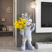 Décor à la maison INS Parent-enfant astronaute Vase lune lampe au sol grand ornement décoratif pour maison résine artisanat cadeau