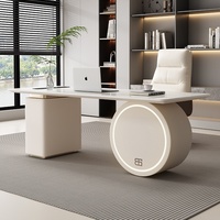 Bureau moderne minimaliste en bois couleur crème de luxe pour la maison, le bureau, le salon de beauté - Bureau d'étude et de consultation commercial pour ordinateur