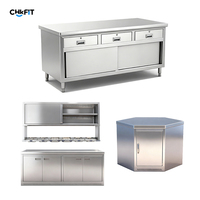 Table de travail de comptoir en acier inoxydable 304 de qualité professionnelle avec plaque de cuisson double combustible (gaz + électrique)