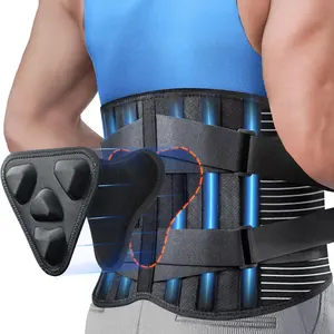 Soporte de espalda para aliviar el dolor de espalda con almohadilla lumbar 3D, cinturón de soporte de espalda 6X con tiras alternativas para hombres/mujeres