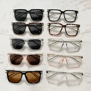 CHUZICI rétro surdimensionné carré femmes lunettes de soleil de luxe marque de mode concepteur clair lentille cadre hommes thé lunettes de soleil