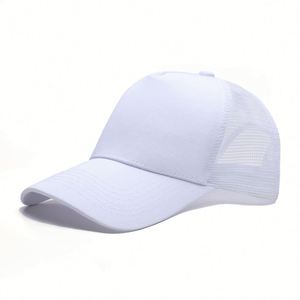Custom Logo Mesh Back <b>Plain</b> Baseball Hat Structured Trucker <b>Cap</b> for Trade Show Giveaways - Product Image 2