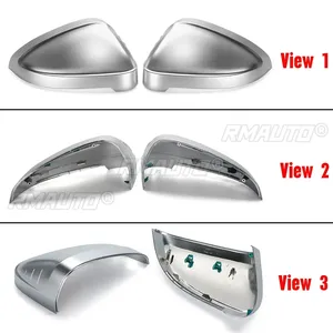 Car Rearview Mirror Cover Side Wing Protect <b>Frame</b> Covers Trim Silver Matte Chrome Shell for Audi A4 B9 S4 <b>A5</b> S5 RS5 2016-2022 - Product Image 2