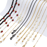 Chaîne de lunettes tendance transfrontalière, simple, avec perles et clip en silicone, cordon de lunettes à suspendre au cou, chaîne croisée, chaîne de masque haut de gamme