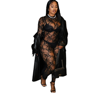 Nuova estate J25RP093 pagliaccetto da donna con motivo floreale in pizzo scollo <span class=keywords><strong>a</strong></span> V senza schienale tutina Sexy manica corta <span class=keywords><strong>tuta</strong></span> attillata - Product Image 2