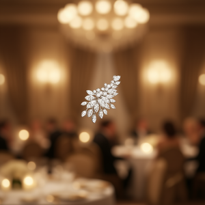 E2219 Orecchini in oro bianco con diamanti taglio marquise colore D naturali, gioielli di lusso da donna per matrimonio - Product Image 2