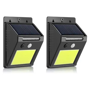 Solar Wandlampen Outdoor Motion Sensor, Super Heldere COB 48 LED Draadloze Waterdichte Solar Veranda Lichten