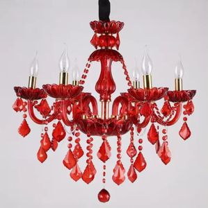 Nouveau design mariage décoratif Europe Led Ampoules Verre Rouge luxe k9 cristal Bougie lustre - Product Image 5