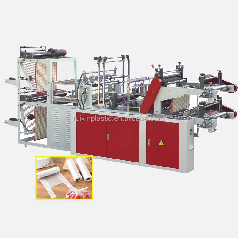 High Output Two Lines HDPE LDPE Garbage Bag Plastic Rolling Bag Making Machine For Supermarket