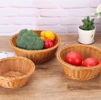 Groothandel handgeweven ecologische duurzame PP rotan multifunctionele brood- en voedselopbergmand voor thuis, bakkerij en restaurant