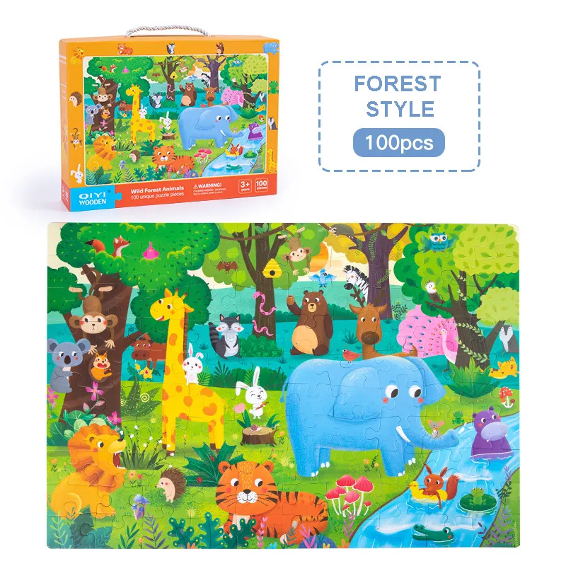 Hot Children Puzzle 100 Pieces Kids Toys Educational Games Space Ocean Forest Animal Dinosaur Puzzle Paper Jigsaw Puzzle