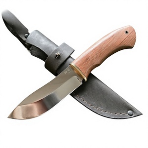 Cuchillo Bowie Pequeño de Hoja Fija de Acero D2 de Alto Carbono de Calidad Premium, Tipo Clip Point, para Caza al Aire Libre, con Funda de Cuero - Product Image 1