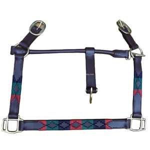 NIDA estilo australiano inglés occidental sillín accesorio Polo Halter Para Caballo hecho indio búfalo cuero sólido latón Hardware - Product Image 1