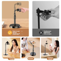 Support de téléphone pliable universel, hauteur réglable, rotation à 360 degrés, fixation par clip, pour une utilisation à la maison/au bureau, matériau ABS, pratique pour les voyages