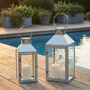 Portavelas de Metal Galvanizado, Venta al por Mayor, para Decoración del Hogar y Patio - Product Image 1