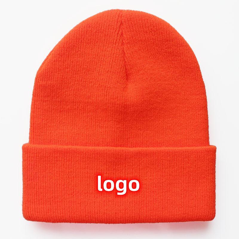 Cap Winter Mehrfarbige Unisex Wolle Strick mützen Großhändler Warme Winter Mütze Hüte benutzer definierte Logo