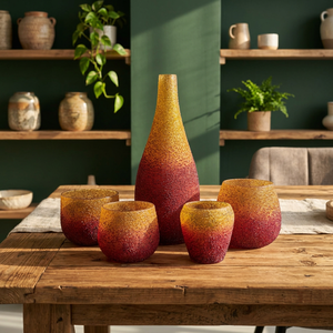 Ensemble de tasses en céramique bohème avec motif dégradé, emballage cadeau pour les cadeaux, décoration de bureau à domicile - Product Image 2