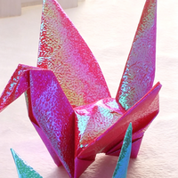 Cranes en papier origami nacrées faites à la main, non toxiques, durables, 10cm-30cm, cadeaux artisanaux en papier pour anniversaire, remise de diplôme, décoration