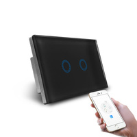 Interrupteur mural tactile intelligent Zigbee 2Gang MakeGood, norme américaine 240V max. Compatible avec Alexa et Google Home