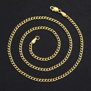 תכשיטים אישית 3mm 10K 14K 18K 24K מוצק אמיתי צהוב זהב חבל פרנקו קובני חרוז שרשרת שרשרת לגברים נשים - Product Image 3