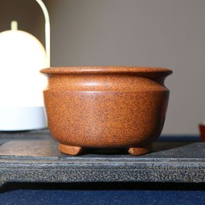 Maceta de arcilla morada hecha a mano, cocida al fuego, transpirable, pequeña, para bonsáis, suculentas y plantas de hoja dulce. - Product Image 1