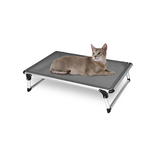 Fábrica de la mejor calidad marco de acero plegable elevada gato cama refrigeración ajustable masticar a prueba de mascotas cama para perros cuna camping al aire libre interior - Product Image 3