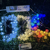 Guirnalda de Luces LED de Navidad USB con 20 LED, Luces Decorativas de Globo Cálidas e Impermeables para Jardín, Patio, Valla, Pared, Puerta