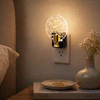 Veilleuse LOHAS Outlet Ronde en Acrylique 180 °   Lampe de chevet moderne à bulles avec prise rotative, lumière blanche chaude, pour chambre à coucher