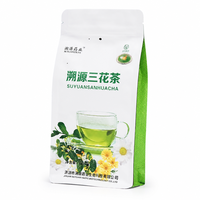 Sachet Doypack Personnalisé pour Tisane, avec Fermeture Zip, Qualité Alimentaire, Motif Tasse à Thé Botanique, OEM, Marque Privée, Vente en Gros