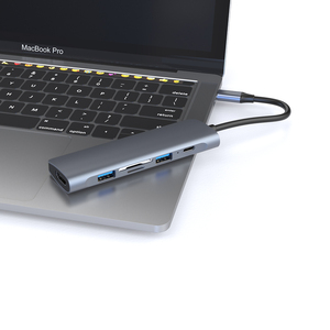 Adaptador Hub USB Tipo-C 6 en 1, 4K HDTV, Multipuerto USB 3.1, Aleación de Aluminio, 5 Gbps, PD100W, Lector de Tarjetas TF/SD, Macbook <span class=keywords><strong>Pro</strong></span>, <span class=keywords><strong>Windows</strong></span> - Product Image 5