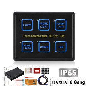 แผงสวิตช์หน้าจอสัมผัส Cnspeed 6 ช่อง 12V 24V IP65 กันน้ำ สำหรับควบคุมไฟรถยนต์ เรือ และเรือเดินทะเล - Product Image 2