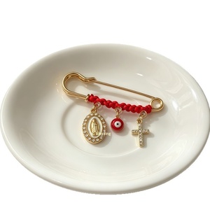 Pin Pesona Mata Biru, Pin Pengaman Kehamilan dengan Tali Merah, Bros Keberuntungan <span class=keywords><strong>Hamsa</strong></span> untuk Kereta Bayi dan Pakaian - Product Image 5