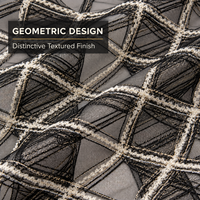 Tissu en maille brodé à motifs géométriques noir et blanc, dentelle texturée en tulle pour robe de mode, vente en gros