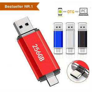 Ổ đĩa <span class=keywords><strong>flash</strong></span> 256GB với cổng USB-A và USB-C cho PC, bộ nhớ ngoài di động <span class=keywords><strong>1TB</strong></span> USB-C cho MacBook và điện thoại Android - Product Image 1