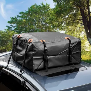 SUV PVC 600D กระเป๋าหลังคารถพับได้กันน้ำทนทานสำหรับการเดินทางที่มีความจุมาก