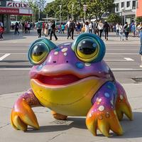 Le classique des montagnes et des rivières Tortue Beast-Sculpture en fibre de verre réaliste avec des couleurs de coquille de montagne et de dégradé