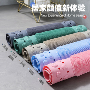 Tapis antidérapant pour salle de bain, tapis de massage en PVC de couleur unie, tapis à ventouses anti-chute pour la maison, imperméable et résistant aux taches - Product Image 4