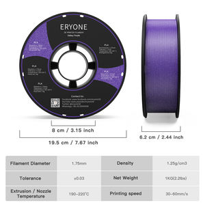 Filament 3D en <span class=keywords><strong>PLA</strong></span> 1.75mm, Filament scintillant/paillettes violet, erone pour imprimante et stylo 3D, 1KG, 1 bobine - Product Image 5