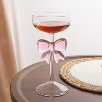 Verre à vin rouge unique en cristal avec nœud pour fêtes, mariages, Saint-Valentin, bars, décoration de table, accessoires pour le vin