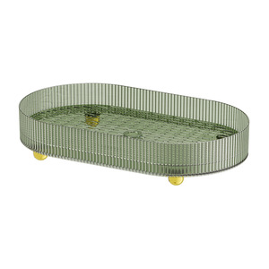 Oval Transparent Fruit Tray With Drainage For Kitchen Living Room Tea Table Use - Product Image 5
