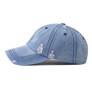 Gorra de béisbol vaquera de alta calidad para hombre y mujer, con logotipo personalizado, diseño con efecto desgastado, estilo deportivo y formal, característica de tela común - Product Image 3