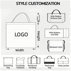 New Solid Color <b>Canvas</b> <b>Tote</b> Bag Beaded Embroidery Cherry Pattern Large Capacity Exposure Closure Winter 2025 Daily Use for - Product Image 4