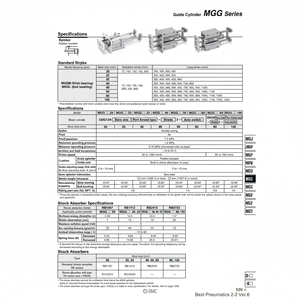Cilindro de guía SMC Pneumatics para el aire, - Product Image 1