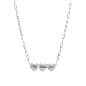 Collana Jietao in Acciaio Inox Placcato Oro 18K con Catena a Graffetta Multi-Cuore Incidibile, Gioiello Personalizzato con Nome Famiglia per Donne - Product Image 5