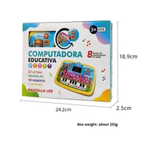 Nouvelle tablette éducative pour enfants avec écran LED, jouet d'apprentissage de l'espagnol, outil de lecture précoce en plastique, fonctionne sur piles