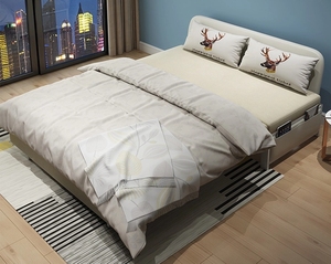 Divano Letto Multifunzione in Legno Senza Braccioli Pieghevole per Soggiorno - Product Image 6